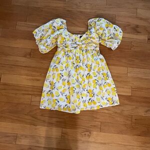 Charming Trixxi Lemon Print Dress Size Small